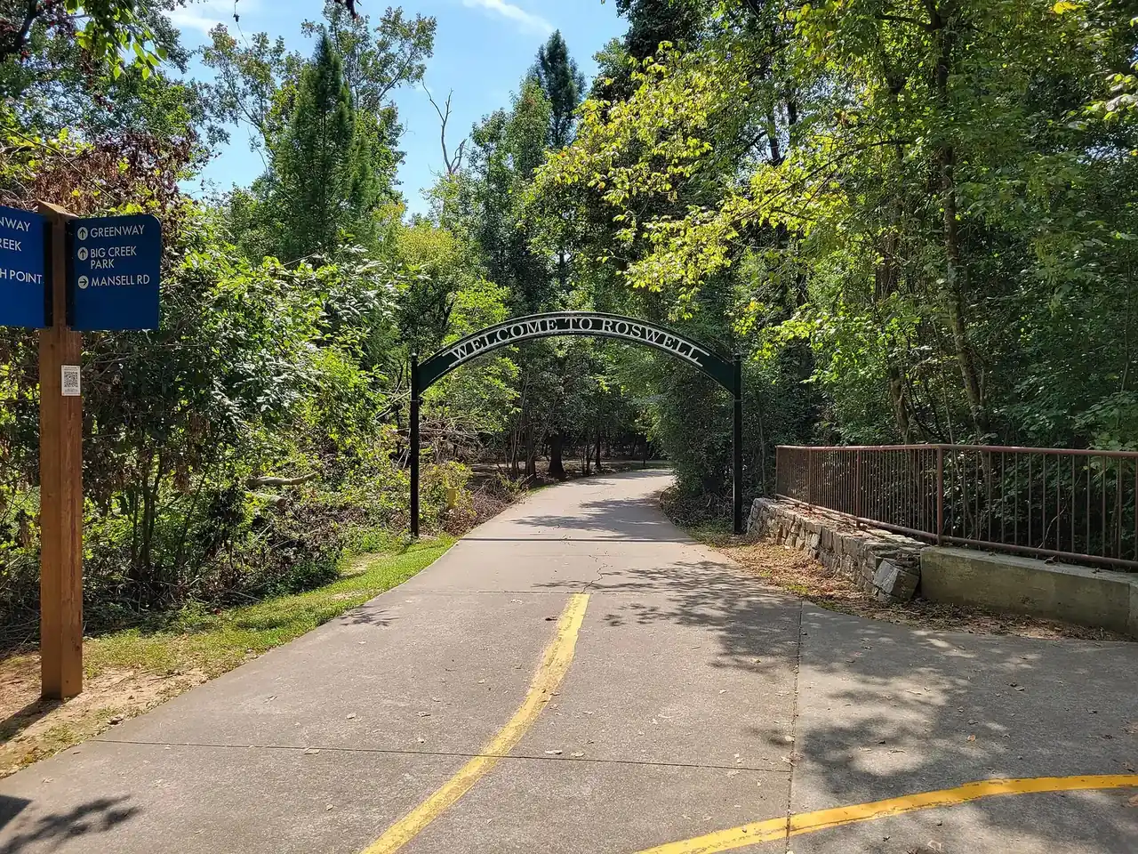 The Big Creek Greenway trail where it enters Roswell near Big Creek Park