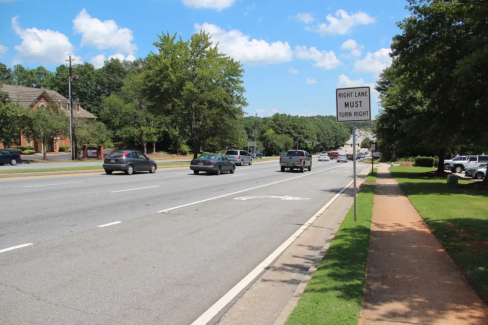 Holcomb Bridge Road in Roswell, the road the school sits on