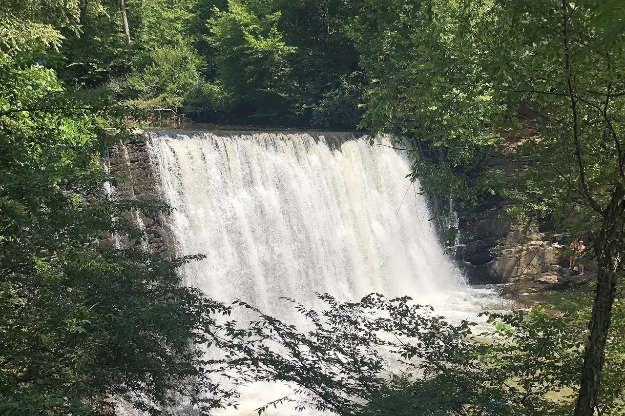 The falls on Vickery Creek at the Roswell Mill park