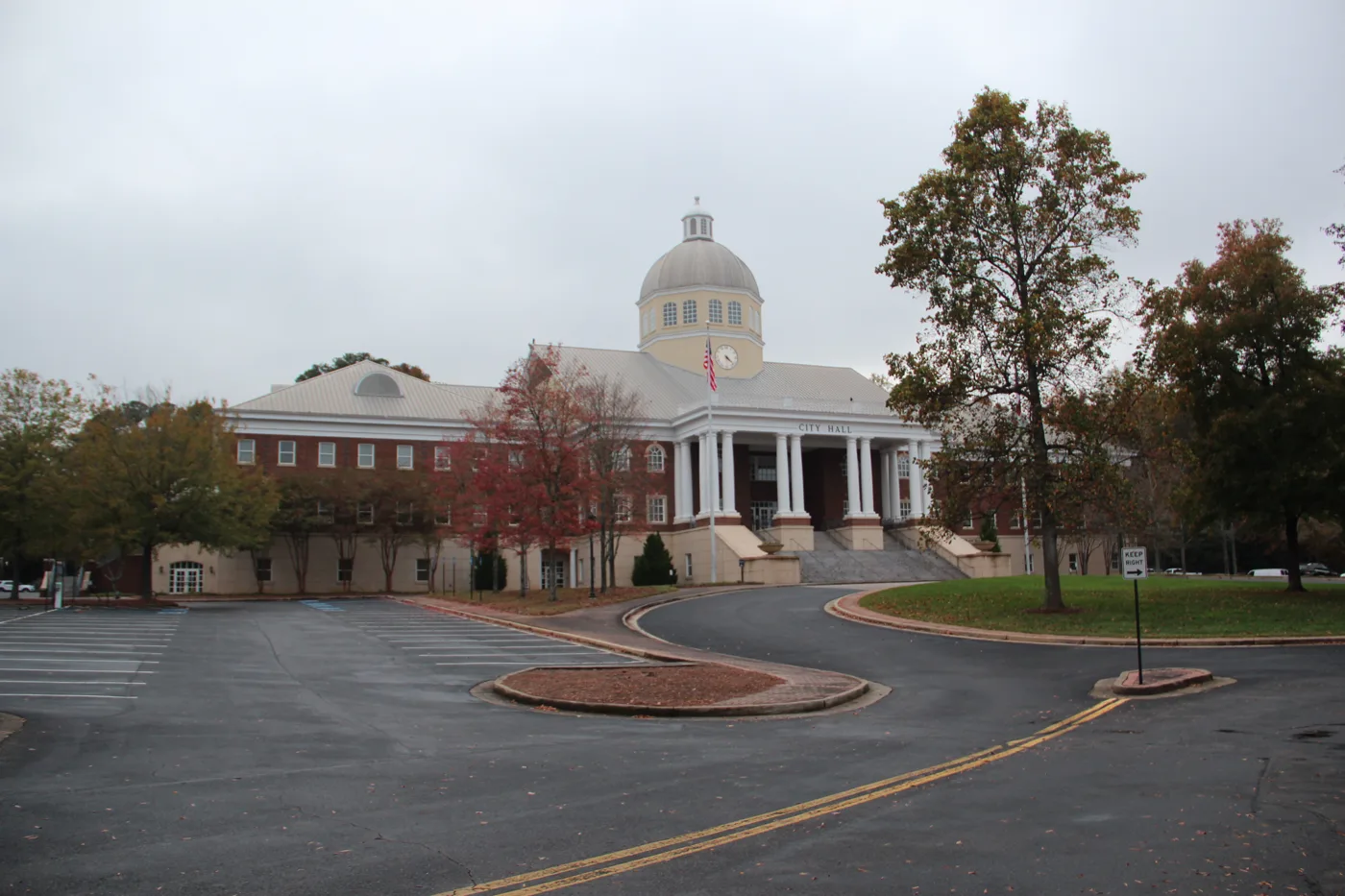 Roswell City Hall, 38 Hill St., home of the Saturday farmers market and the Veterans Day ceremony